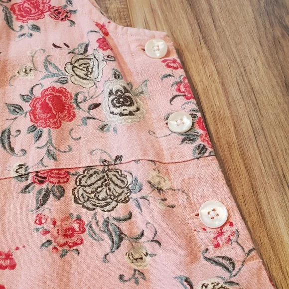 Mountain Lake Casuals Cottagecore Linen Blend Floral Dress Kawaii Friends Garden - Picture 8 of 12